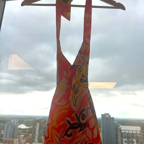 Beautiful J.Crew 100 % silk maxi sarong dress in bold floral  size 12 - Picture 9 of 12